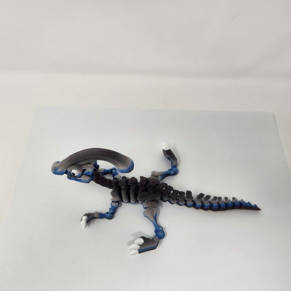 Parasaurolophus Dinosaur Skeleton 3D Printed Articulated Flexi Figure (g) - Picture 7 of 8